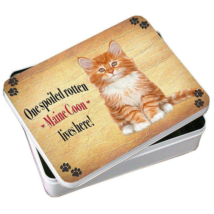 Maine Coon Spoiled Rotten Cat Photo Storage Tin
