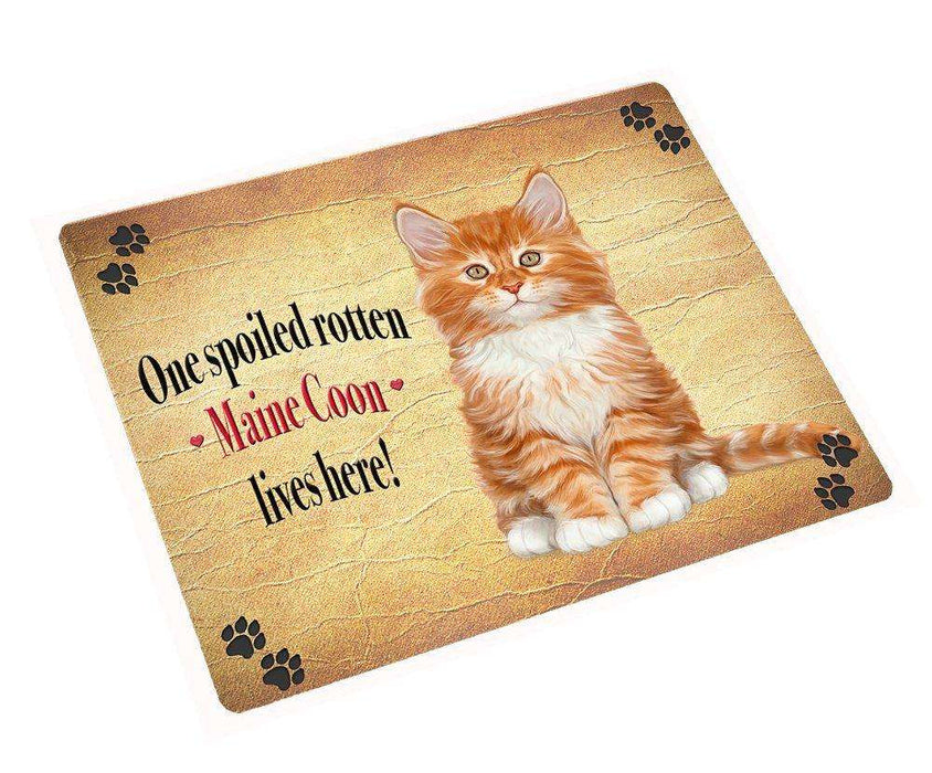 Maine Coon Spoiled Rotten Cat Tempered Cutting Board