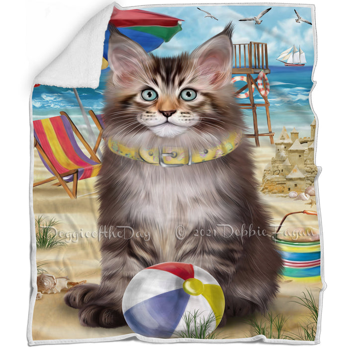 Pet Friendly Beach Maine Coon Cat Blanket BLNKT81066