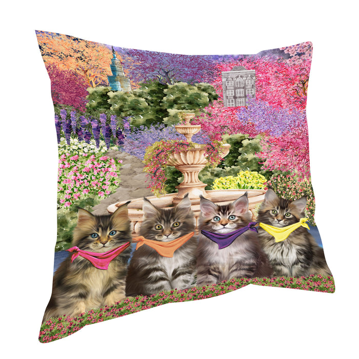 Maine Coon Pillow, Explore a Variety of Personalized Designs, Custom, Throw Pillows Cushion for Sofa Couch Bed, Cat Gift for Pet Lovers