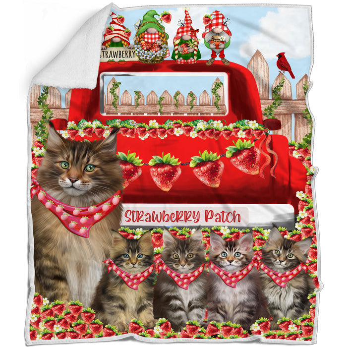 Maine Coon Bed Blanket, Explore a Variety of Designs, Custom, Soft and Cozy, Personalized, Throw Woven, Fleece and Sherpa, Gift for Pet and Cat Lovers