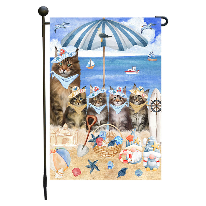 Maine Coon Cats Garden Flag, Double-Sided Outdoor Yard Garden Decoration, Explore a Variety of Designs, Custom, Weather Resistant, Personalized, Flags for Cat and Pet Lovers