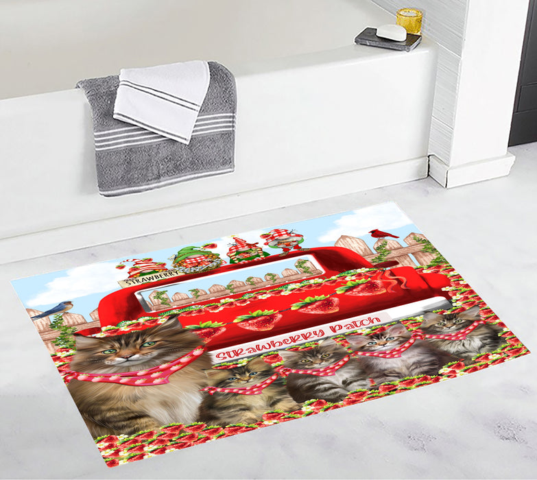 Maine Coon Anti-Slip Bath Mat, Explore a Variety of Designs, Soft and Absorbent Bathroom Rug Mats, Personalized, Custom, Cat and Pet Lovers Gift