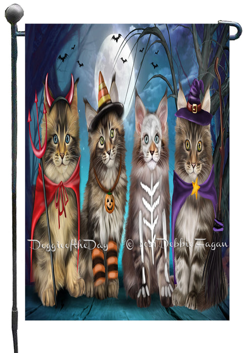 Happy Halloween Trick or Treat Maine Coon Cats Garden Flags- Outdoor Double Sided Garden Yard Porch Lawn Spring Decorative Vertical Home Flags 12 1/2"w x 18"h