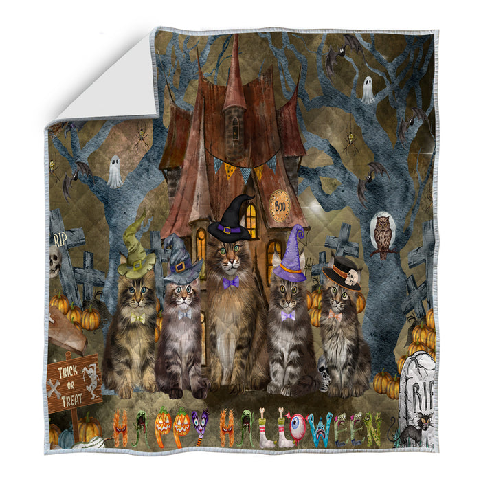 Maine Coon Quilt: Explore a Variety of Personalized Designs, Custom, Bedding Coverlet Quilted, Pet and Cat Lovers Gift