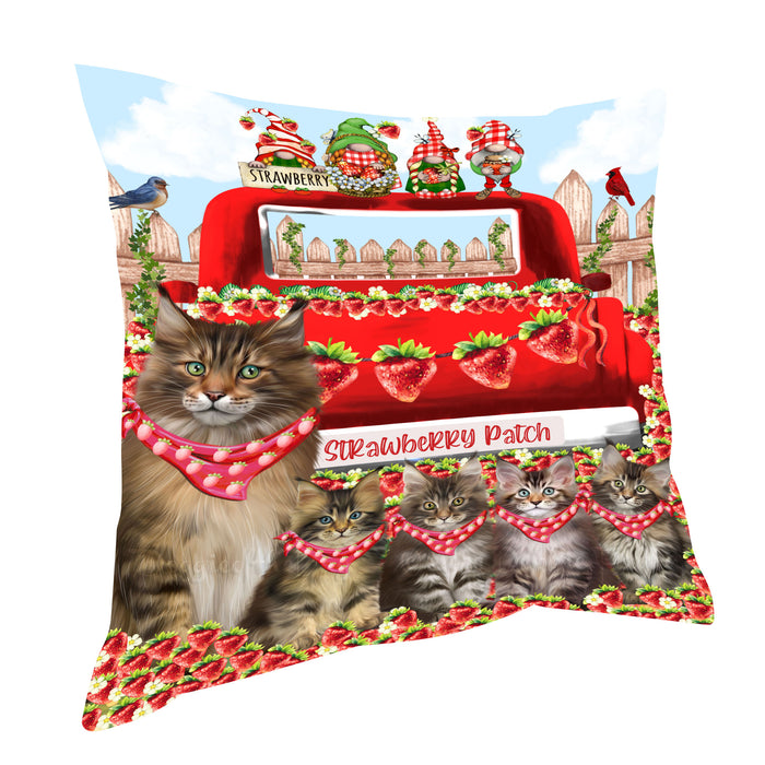 Maine Coon Throw Pillow: Explore a Variety of Designs, Custom, Cushion Pillows for Sofa Couch Bed, Personalized, Cat Lover's Gifts