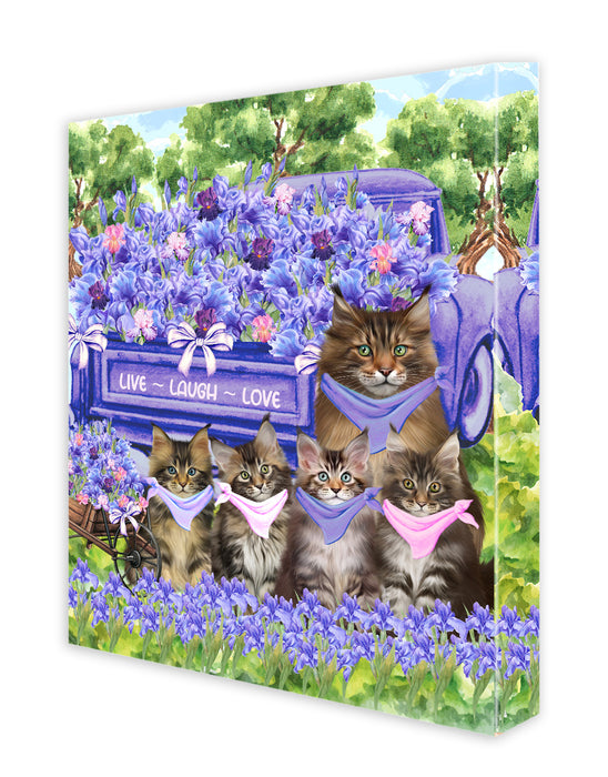 Maine Coon Canvas: Explore a Variety of Designs, Custom, Personalized, Digital Art Wall Painting, Ready to Hang Room Decor, Gift for Cat and Pet Lovers