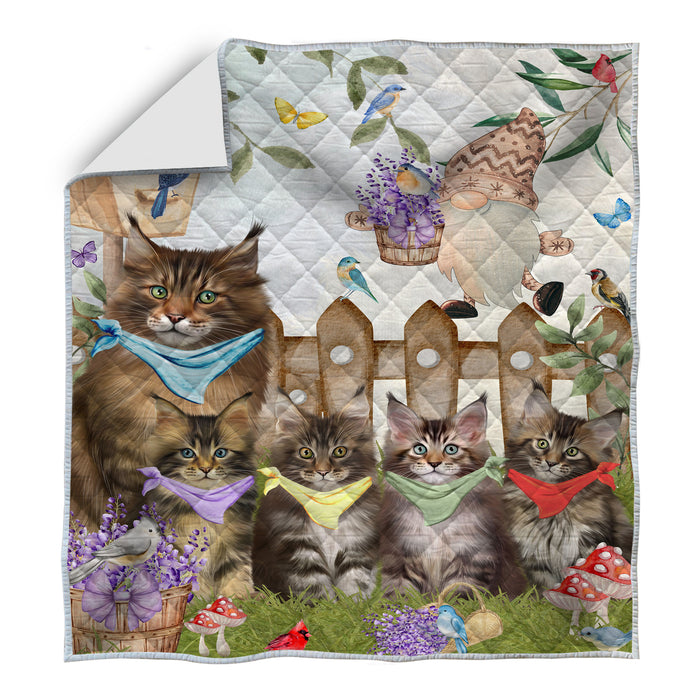 Maine Coon Bedding Quilt, Bedspread Coverlet Quilted, Explore a Variety of Designs, Custom, Personalized, Pet Gift for Cat Lovers