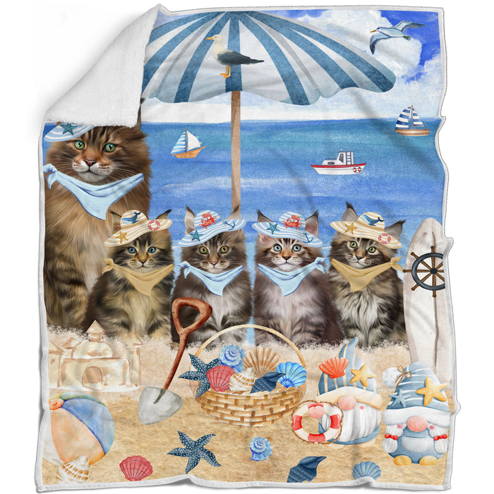 Maine Coon Blanket: Explore a Variety of Personalized Designs, Bed Cozy Sherpa, Fleece and Woven, Custom Cat Gift for Pet Lovers