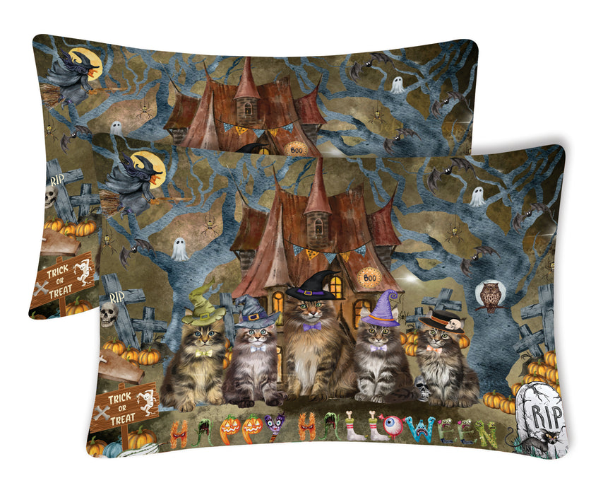Maine Coon Pillow Case: Explore a Variety of Designs, Custom, Standard Pillowcases Set of 2, Personalized, Halloween Gift for Pet and Dog Lovers