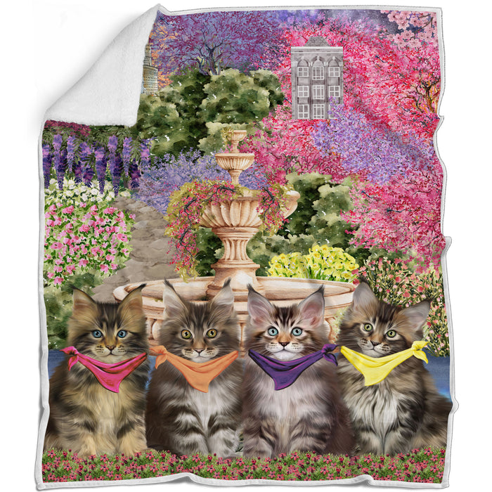Maine Coon Blanket: Explore a Variety of Personalized Designs, Bed Cozy Sherpa, Fleece and Woven, Custom Cat Gift for Pet Lovers