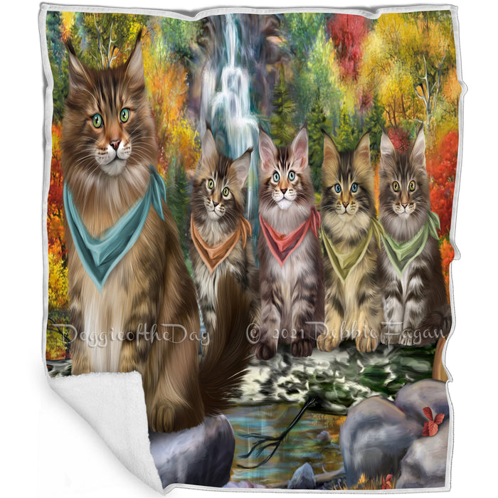 Scenic Waterfall Maine Coons Cat Blanket BLNKT83982