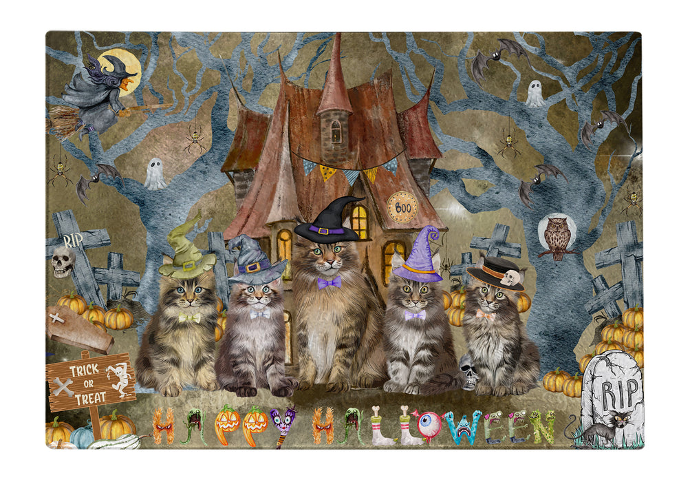 Maine Coon Cutting Board: Explore a Variety of Designs, Personalized, Custom, Kitchen Tempered Glass Scratch and Stain Resistant, Halloween Gift for Pet and Cat Lovers