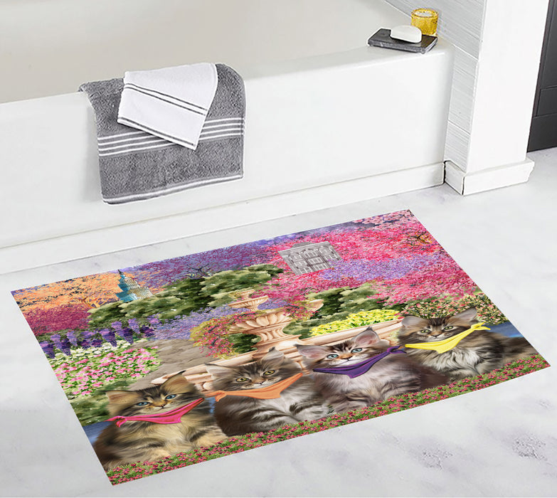 Maine Coon Anti-Slip Bath Mat, Explore a Variety of Designs, Soft and Absorbent Bathroom Rug Mats, Personalized, Custom, Cat and Pet Lovers Gift