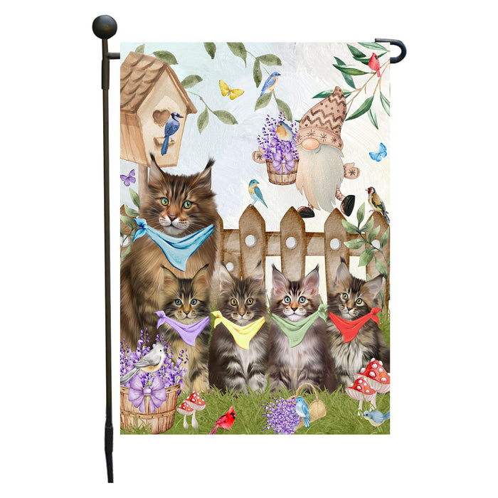 Maine Coon Cats Garden Flag: Explore a Variety of Designs, Custom, Personalized, Weather Resistant, Double-Sided, Outdoor Garden Yard Decor for Cat and Pet Lovers