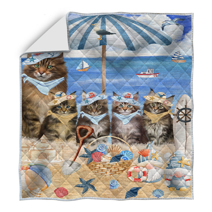 Maine Coon Quilt: Explore a Variety of Personalized Designs, Custom, Bedding Coverlet Quilted, Pet and Cat Lovers Gift