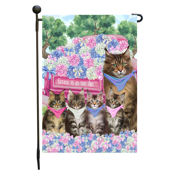 Maine Coon Cats Garden Flag: Explore a Variety of Personalized Designs, Double-Sided, Weather Resistant, Custom, Outdoor Garden Yard Decor for Cat and Pet Lovers