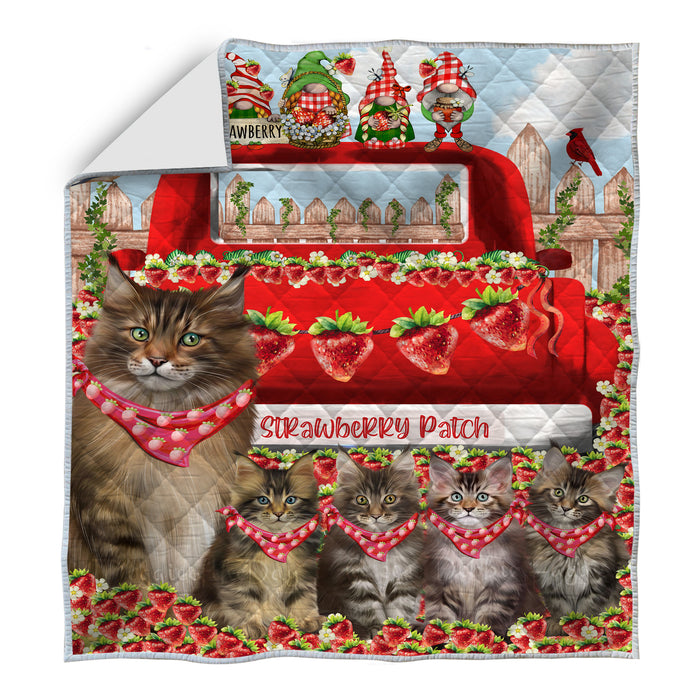 Maine Coon Bed Quilt, Explore a Variety of Designs, Personalized, Custom, Bedding Coverlet Quilted, Pet and Cat Lovers Gift