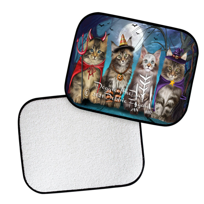 Happy Halloween Trick or Treat Maine Coon Cats Polyester Anti-Slip Vehicle Carpet Car Floor Mats CFM48640