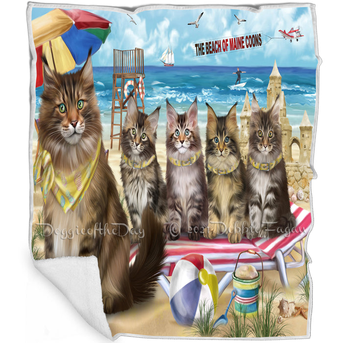 Pet Friendly Beach Maine Coon Cat Blanket BLNKT81030
