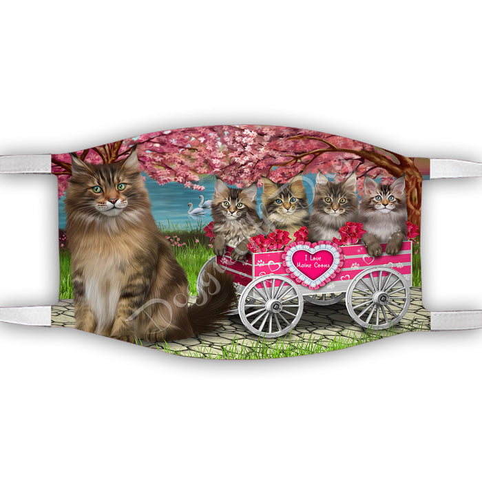 I Love Maine Coon Cats in a Cart Face Mask FM48160