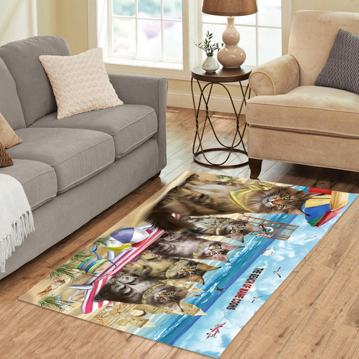 Pet Friendly Beach Maine Coon Cats Area Rug