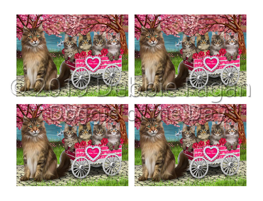 I Love Maine Coon Cats in a Cart Placemat