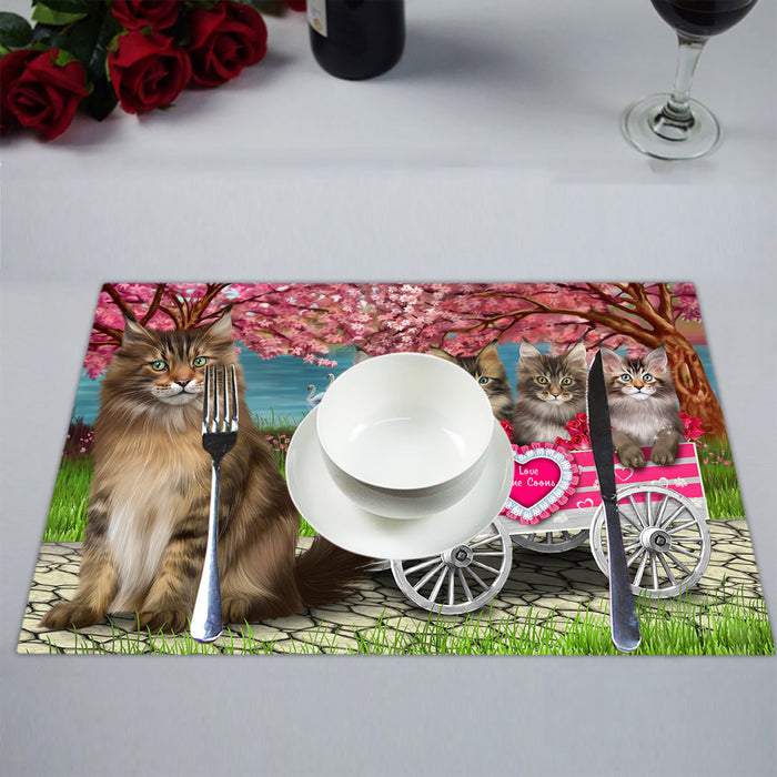 I Love Maine Coon Cats in a Cart Placemat
