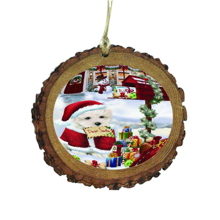 Maltese Dog Dear Santa Letter Christmas Holiday Mailbox Wooden Christmas Ornament WOR49062
