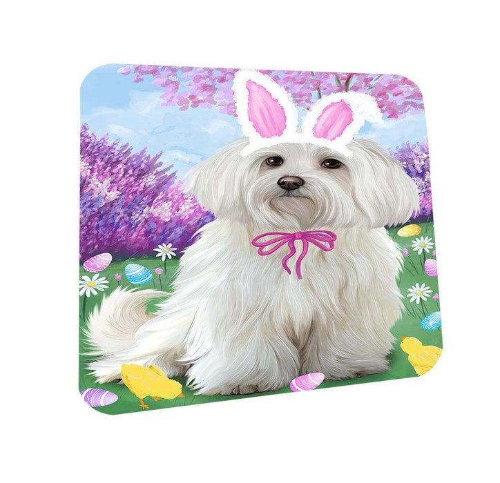 Maltese Dog Easter Holiday Coasters Set of 4 CST49141
