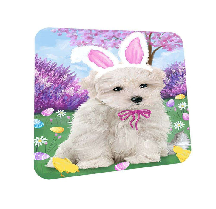 Maltese Dog Easter Holiday Coasters Set of 4 CST49143