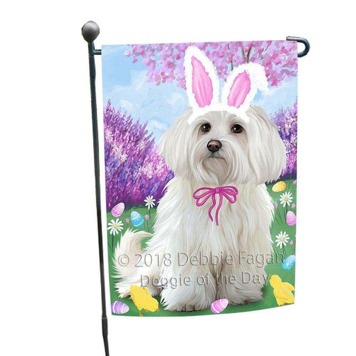 Maltese Dog Easter Holiday Garden Flag GFLG49225
