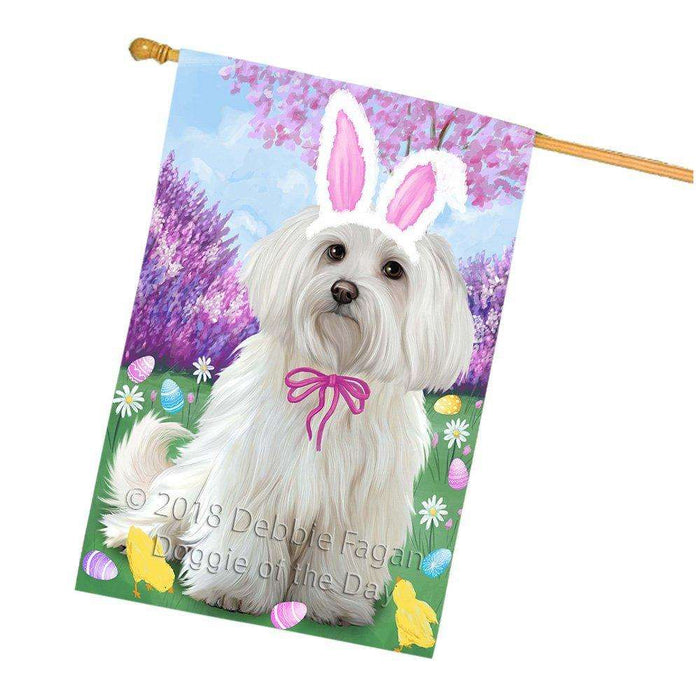 Maltese Dog Easter Holiday House Flag FLG49281