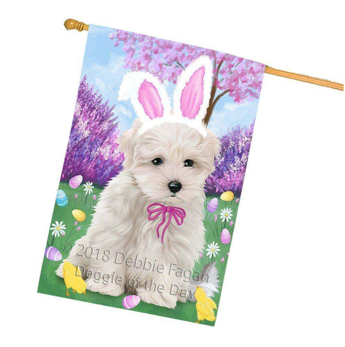 Maltese Dog Easter Holiday House Flag FLG49283
