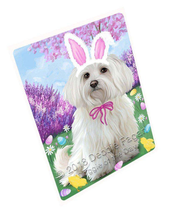 Maltese Dog Easter Holiday Tempered Cutting Board C51816