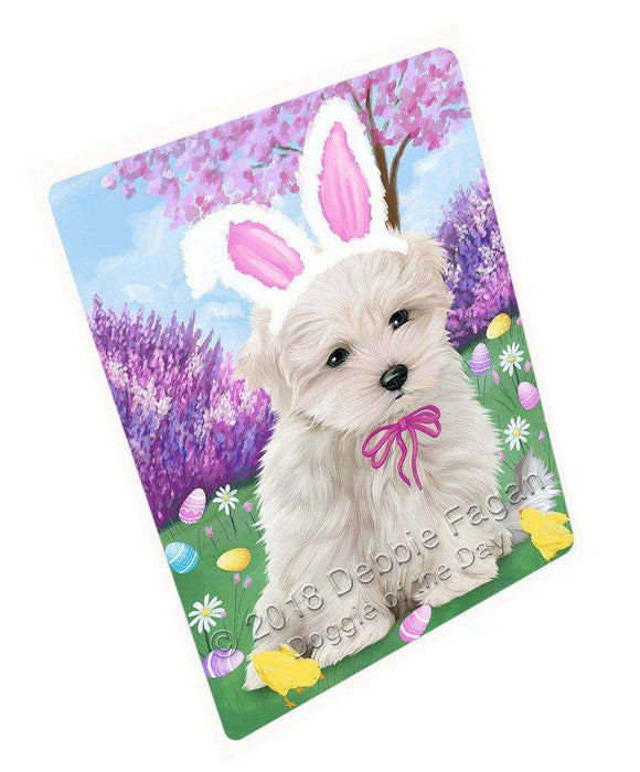 Maltese Dog Easter Holiday Tempered Cutting Board C51822
