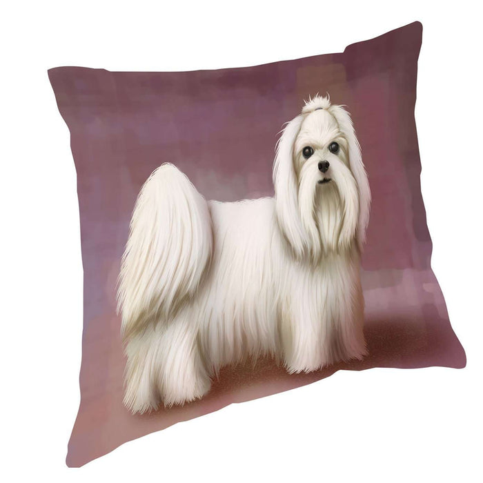 Maltese Dog Throw Pillow