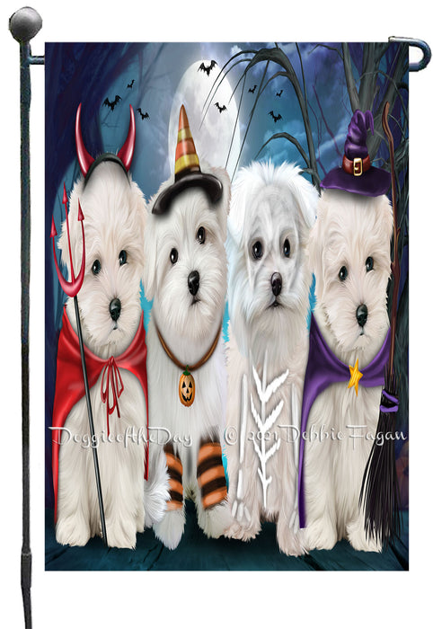 Happy Halloween Trick or Treat Maltese Dogs Garden Flags- Outdoor Double Sided Garden Yard Porch Lawn Spring Decorative Vertical Home Flags 12 1/2"w x 18"h