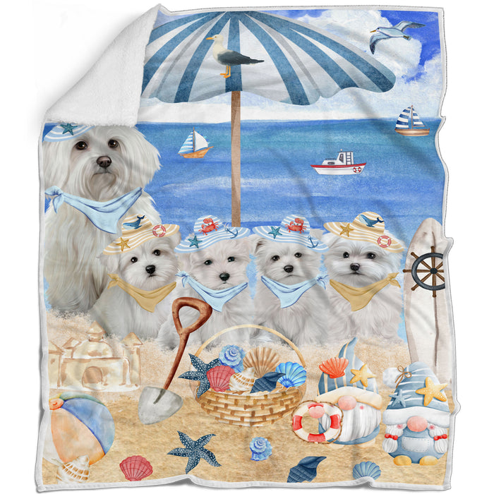 Maltese Bed Blanket, Explore a Variety of Designs, Personalized, Throw Sherpa, Fleece and Woven, Custom, Soft and Cozy, Dog Gift for Pet Lovers