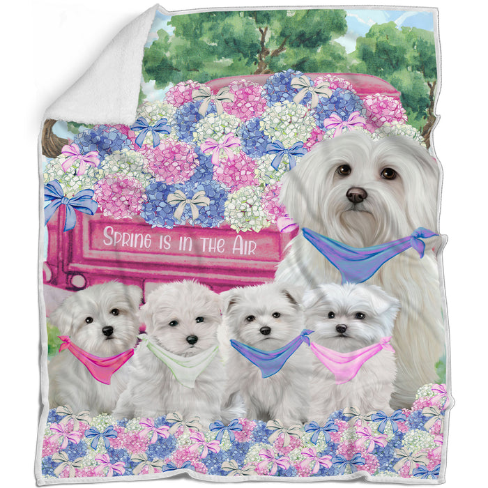 Maltese Blanket: Explore a Variety of Designs, Custom, Personalized Bed Blankets, Cozy Woven, Fleece and Sherpa, Gift for Dog and Pet Lovers