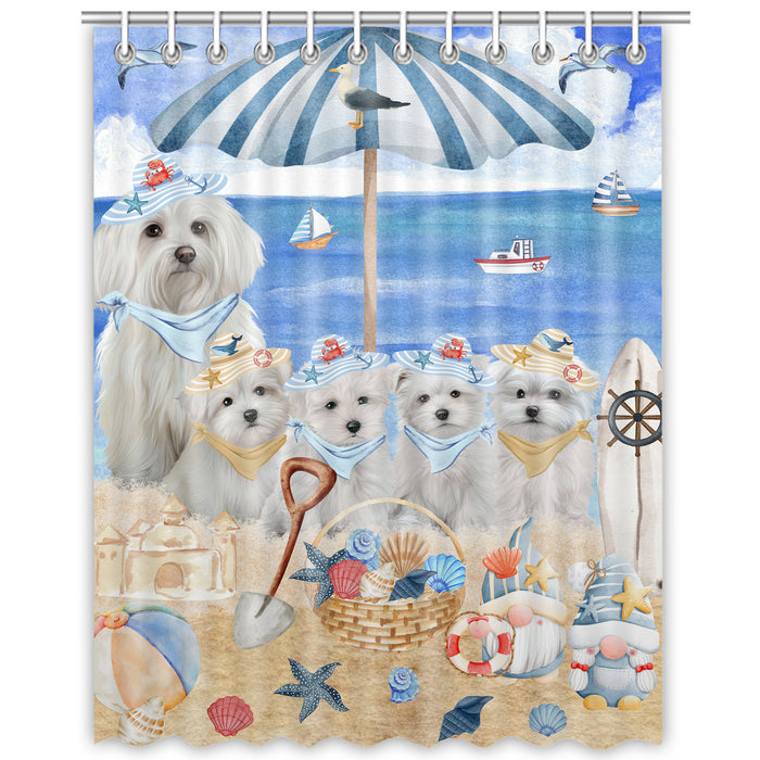 Maltese Shower Curtain, Personalized Bathtub Curtains for Bathroom Decor with Hooks, Explore a Variety of Designs, Custom, Pet Gift for Dog Lovers