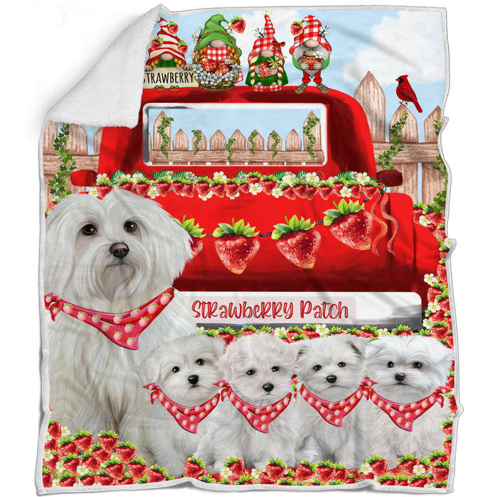 Maltese Bed Blanket, Explore a Variety of Designs, Personalized, Throw Sherpa, Fleece and Woven, Custom, Soft and Cozy, Dog Gift for Pet Lovers