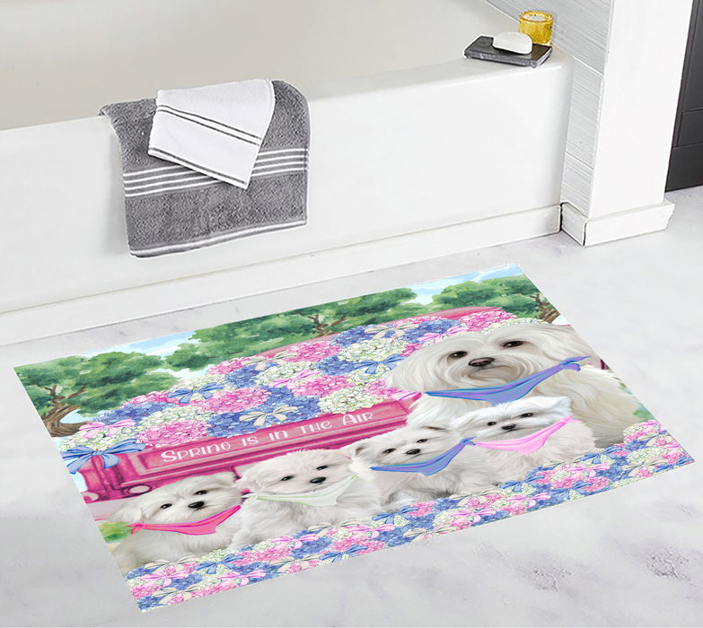 Maltese Anti-Slip Bath Mat, Explore a Variety of Designs, Soft and Absorbent Bathroom Rug Mats, Personalized, Custom, Dog and Pet Lovers Gift