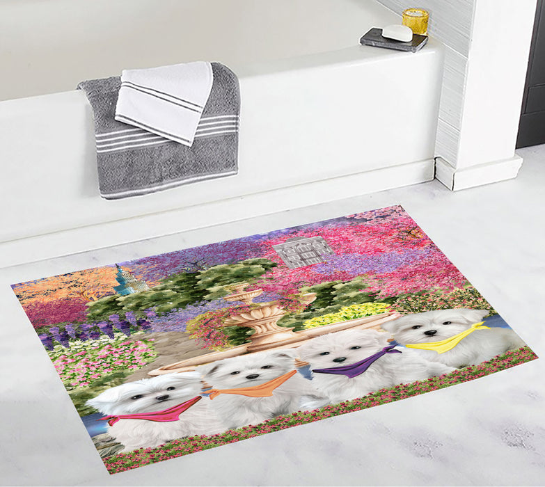 Maltese Personalized Bath Mat, Explore a Variety of Custom Designs, Anti-Slip Bathroom Rug Mats, Pet and Dog Lovers Gift