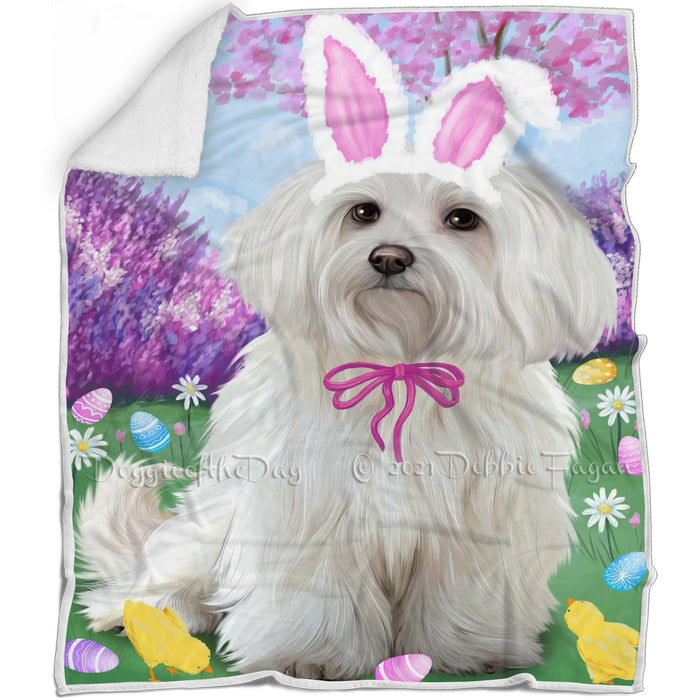 Maltese Dog Easter Holiday Blanket BLNKT59448