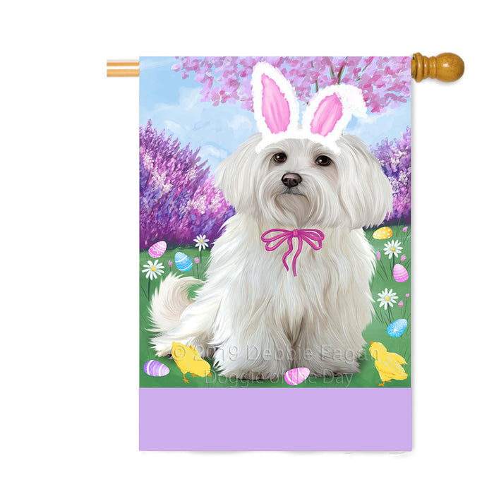 Personalized Easter Holiday Maltese Dog Custom House Flag FLG-DOTD-A58974
