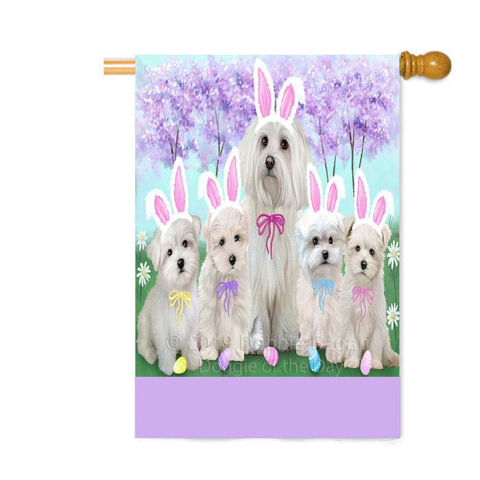 Personalized Easter Holiday Maltese Dogs Custom House Flag FLG-DOTD-A58975