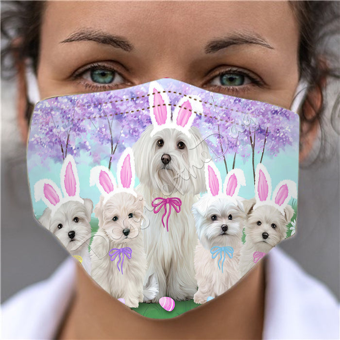 Easter Holiday Maltese Dogs Face Mask FM49616
