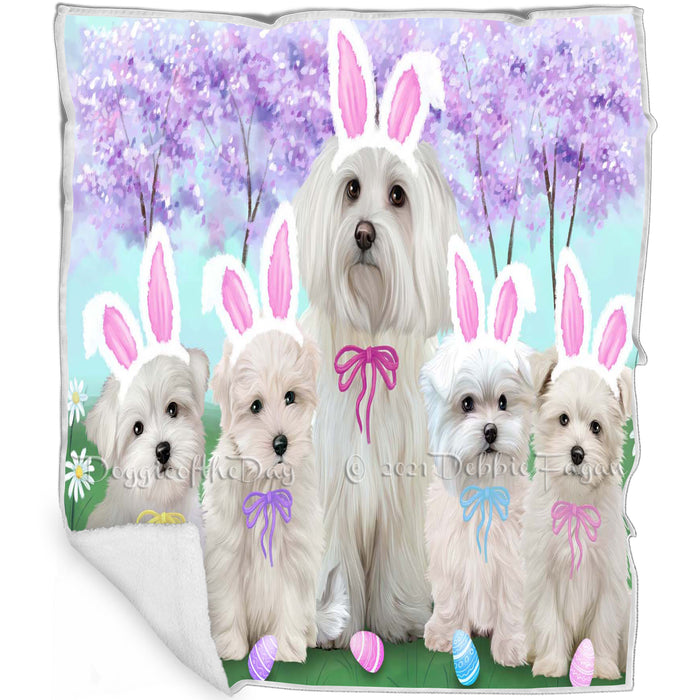 Malteses Dog Easter Holiday Blanket BLNKT59457