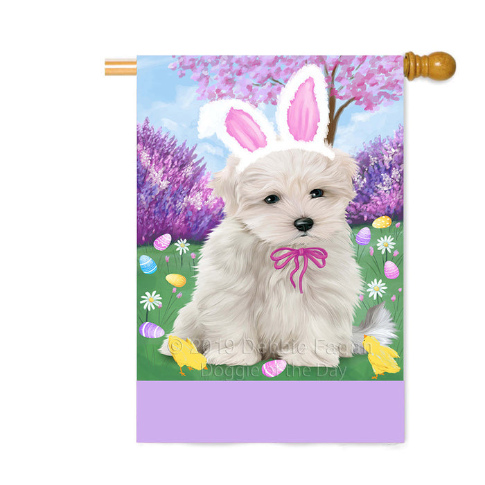 Personalized Easter Holiday Maltese Dog Custom House Flag FLG-DOTD-A58976